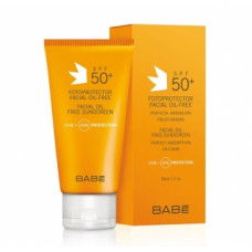 Сонцезахисний крем для жирної шкіри обличчя SPF 50+ Бейбі Лабораторіз Fotoprotector facial Oil-Free Sunscreen Babe Laboratorios