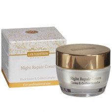 Нічний крем, збагачений екстрактом чорної ікри Мон Платін Gold Edition Premium Gold edition night repair cream Mon Platin