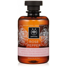 Гель для душу з ефірними маслами "Роза і перець" Апівіта ROSE PEPPER SHOWER GEL WITH ESSENTIAL OILS Apivita
