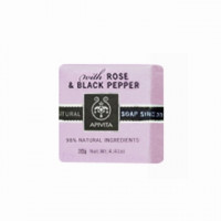 Натуральне мило з трояндою і чорним перцем Апівіта Soap with Rose and Black pepper Apivita