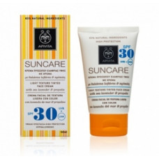 Сонцезахисний тонуючий крем легкої текстури для особи SPF30 Апівіта Light Texture Tinted Face Cream Apivita
